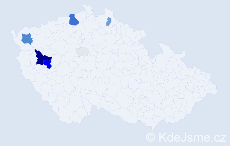 Příjmení: 'Ticha', počet výskytů 16 v celé ČR