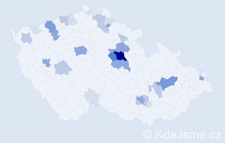 Příjmení: 'Kvoch', počet výskytů 89 v celé ČR