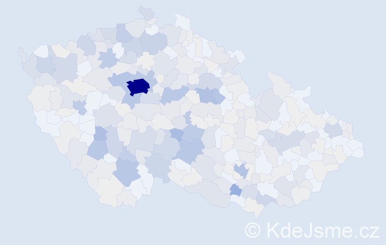 Příjmení: 'Koubek', počet výskytů 1543 v celé ČR