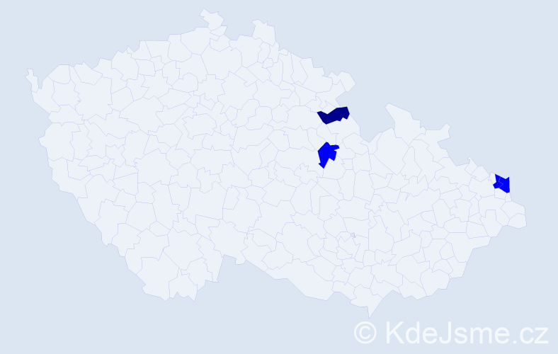 Příjmení: 'Cyronová', počet výskytů 5 v celé ČR