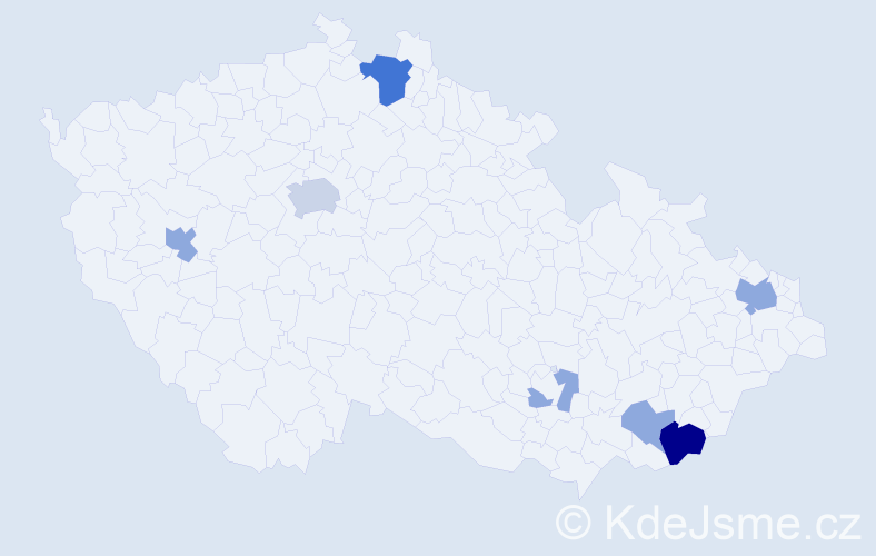 Příjmení: 'Sopůšek', počet výskytů 29 v celé ČR