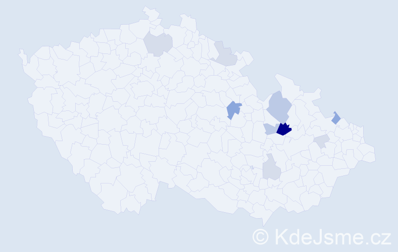 Příjmení: 'Dorušáková', počet výskytů 34 v celé ČR