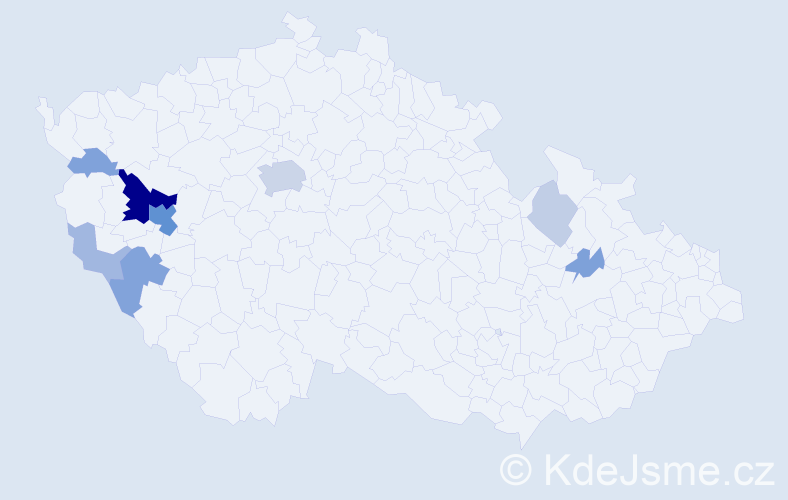 Příjmení: 'Eksteinová', počet výskytů 30 v celé ČR