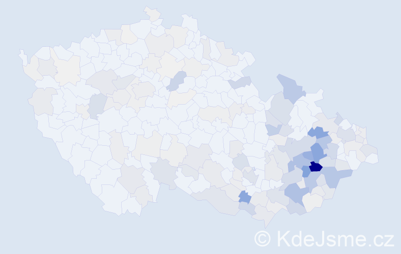 Příjmení: 'Mikulíková', počet výskytů 573 v celé ČR