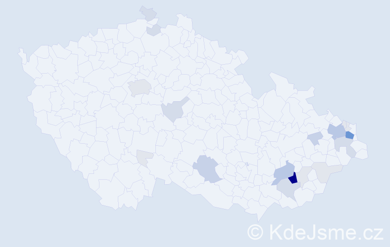 Příjmení: 'Trvaj', počet výskytů 79 v celé ČR