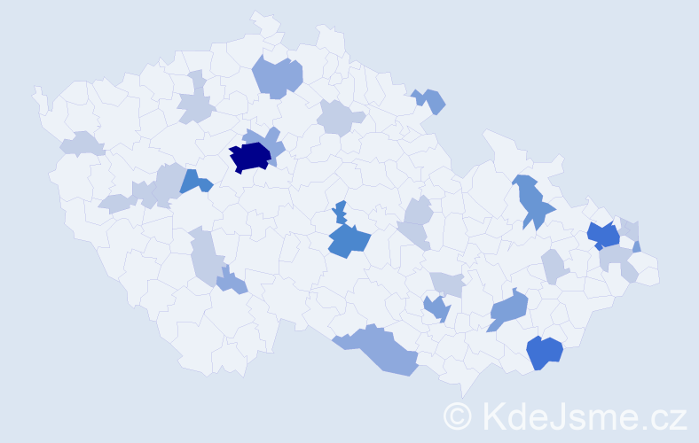 Příjmení: 'Líška', počet výskytů 72 v celé ČR