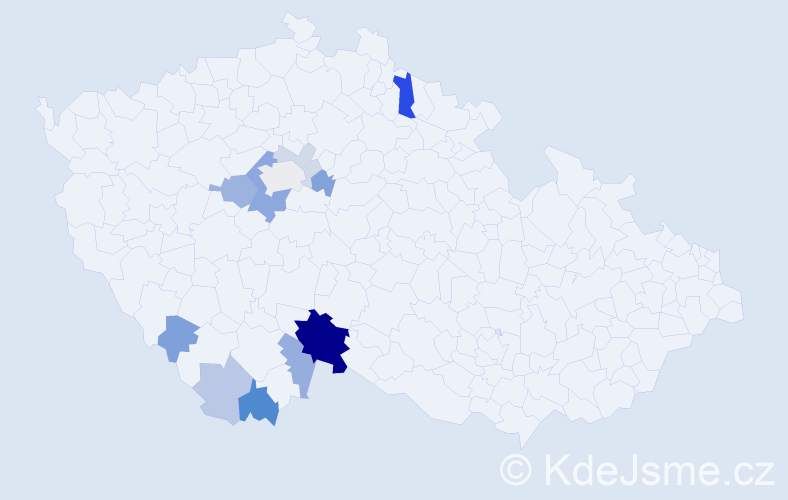 Příjmení: 'Šenold', počet výskytů 28 v celé ČR