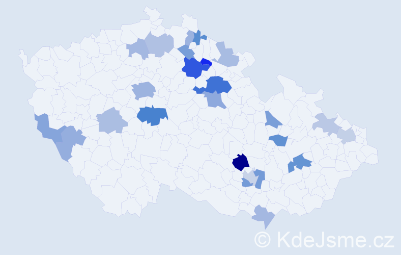 Příjmení: 'Lamr', počet výskytů 52 v celé ČR