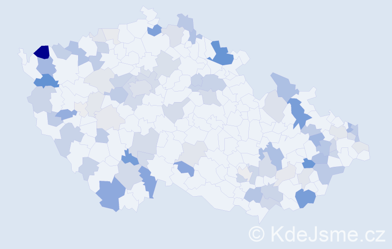 Příjmení: 'Kovačík', počet výskytů 256 v celé ČR