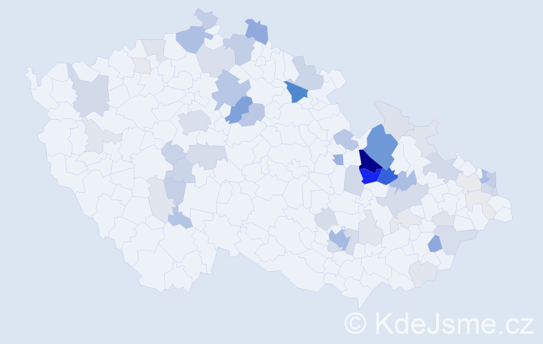 Příjmení: 'Kristenová', počet výskytů 189 v celé ČR