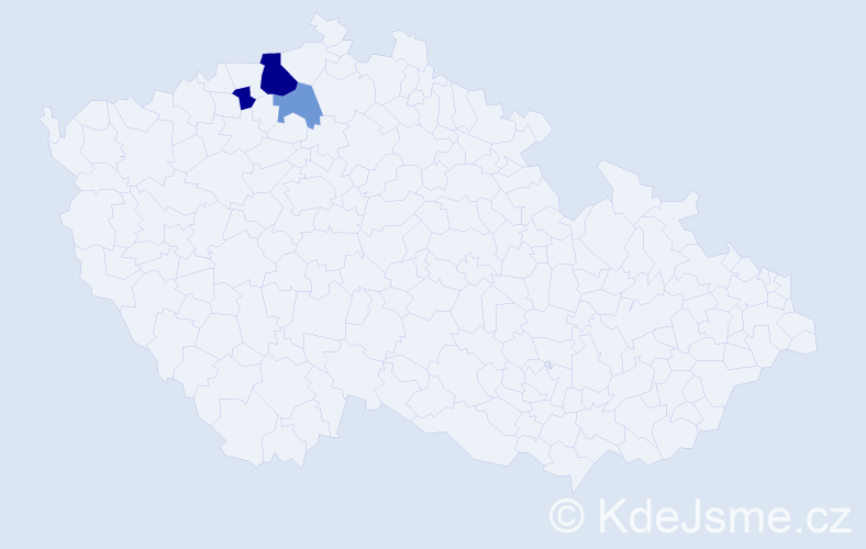 Příjmení: 'Čisar', počet výskytů 13 v celé ČR