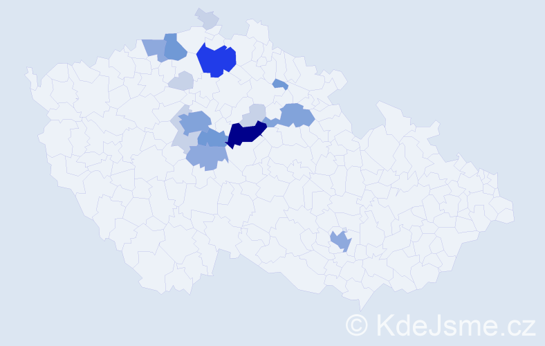 Příjmení: 'Mádlík', počet výskytů 48 v celé ČR