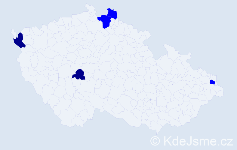 Příjmení: 'Domian', počet výskytů 7 v celé ČR