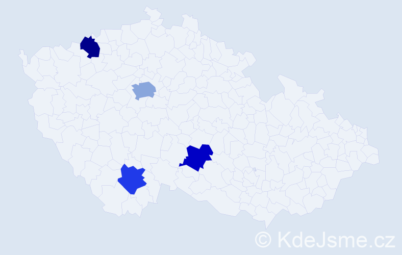 Příjmení: 'Pajunková', počet výskytů 5 v celé ČR