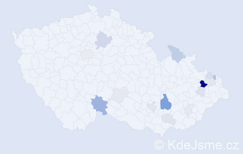 Příjmení: 'Gurka', počet výskytů 48 v celé ČR