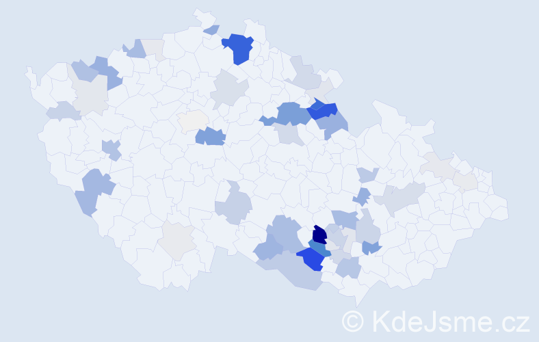 Příjmení: 'Čiháčková', počet výskytů 169 v celé ČR