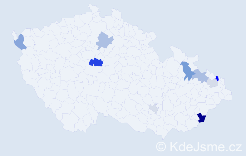 Příjmení: 'Turák', počet výskytů 13 v celé ČR