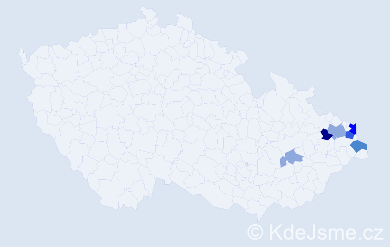 Příjmení: 'Fusik', počet výskytů 16 v celé ČR