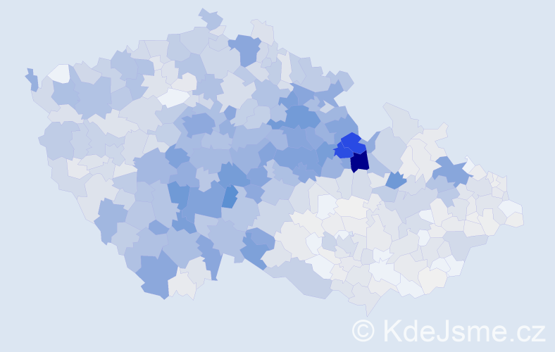 Příjmení: 'Dušková', počet výskytů 5472 v celé ČR