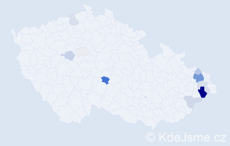 Příjmení: 'Pavlán', počet výskytů 28 v celé ČR