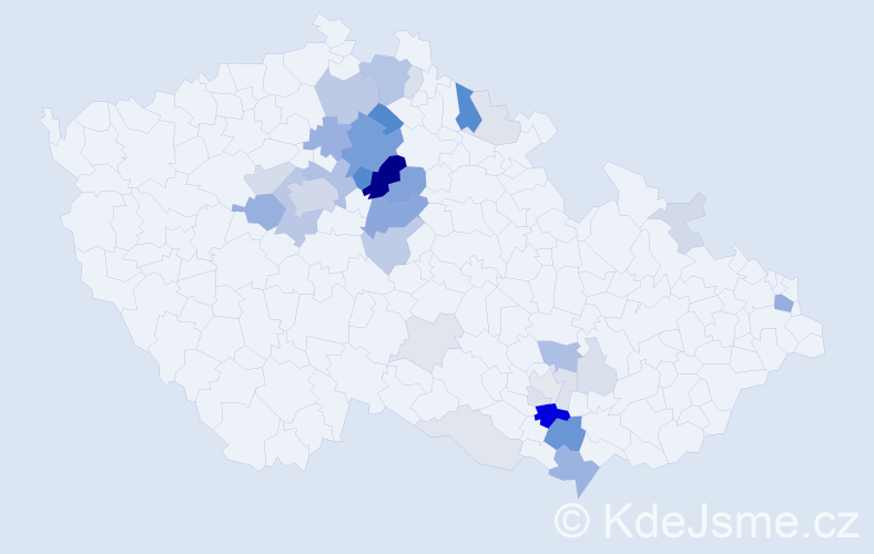 Příjmení: 'Rylich', počet výskytů 128 v celé ČR