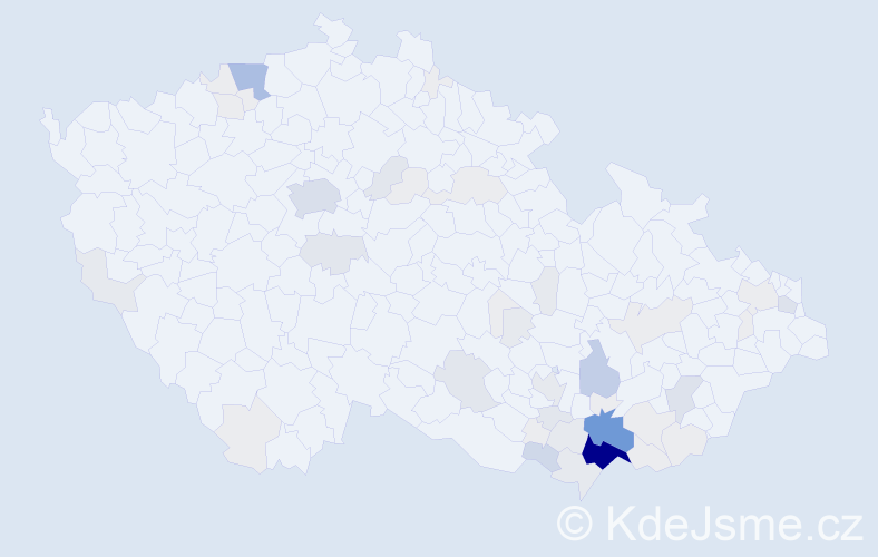 Příjmení: 'Chludilová', počet výskytů 228 v celé ČR