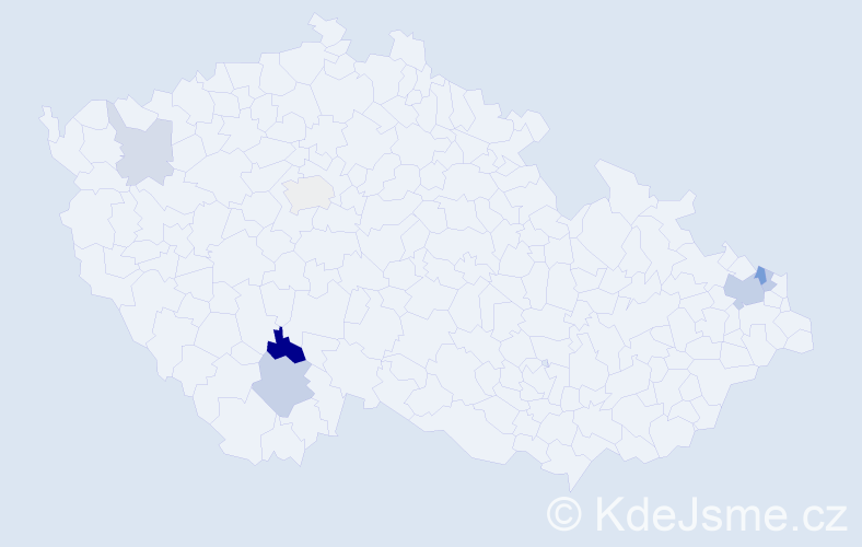 Příjmení: 'Bublavý', počet výskytů 14 v celé ČR