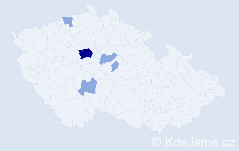 Příjmení: 'Fritzenová', počet výskytů 9 v celé ČR