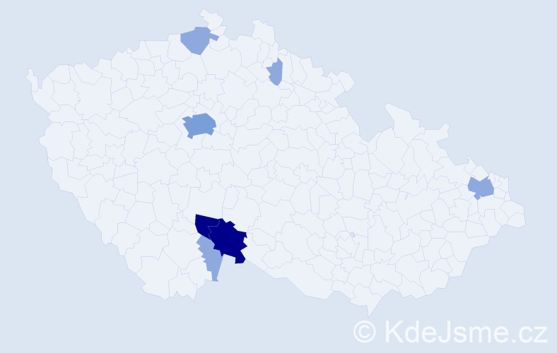 Příjmení: 'Rejhonsová', počet výskytů 20 v celé ČR