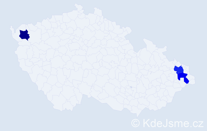 Příjmení: 'Kerbel', počet výskytů 4 v celé ČR