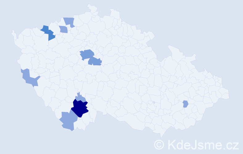 Příjmení: 'Kuráž', počet výskytů 20 v celé ČR