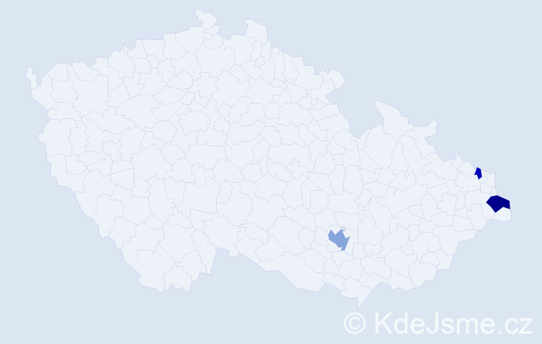 Příjmení: 'Kubosch', počet výskytů 5 v celé ČR