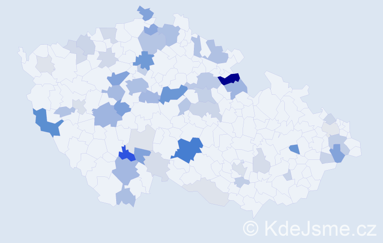 Příjmení: 'Skočdopole', počet výskytů 167 v celé ČR