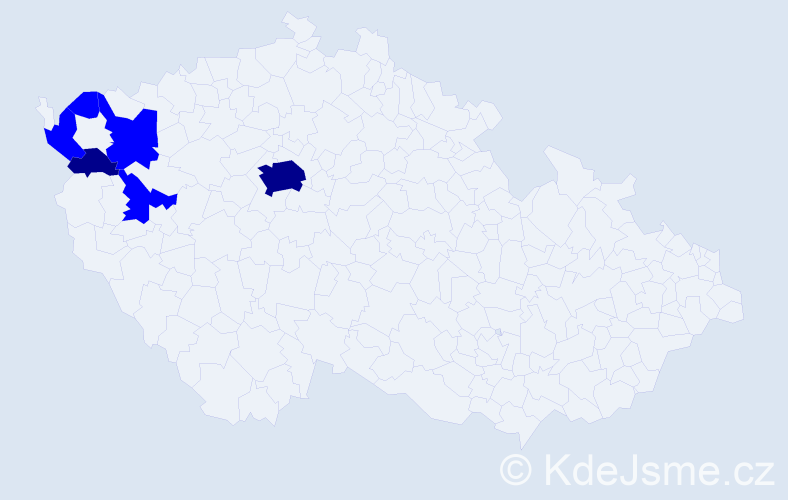 Příjmení: 'Meistr', počet výskytů 8 v celé ČR