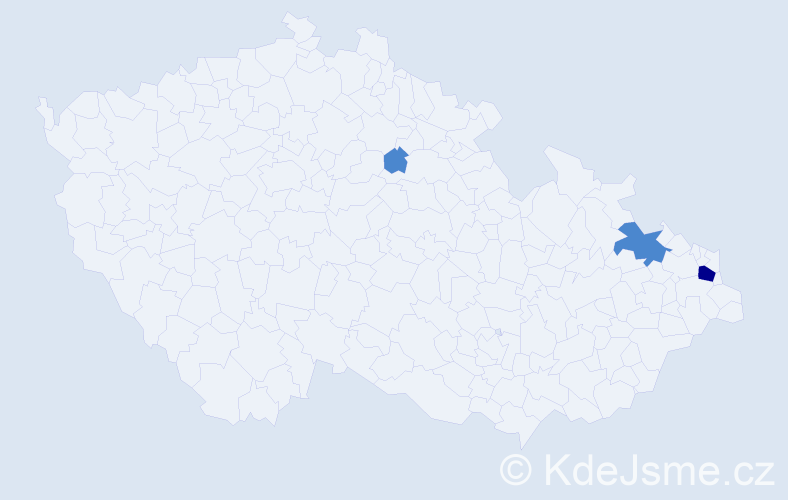 Příjmení: 'Slovioček', počet výskytů 5 v celé ČR