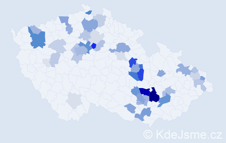 Příjmení: 'Pásek', počet výskytů 137 v celé ČR