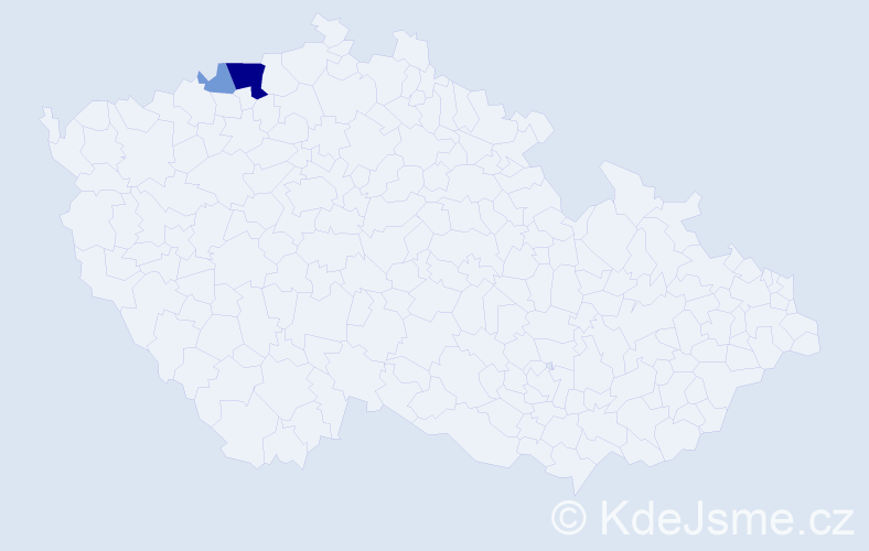 Příjmení: 'Peterfi', počet výskytů 8 v celé ČR
