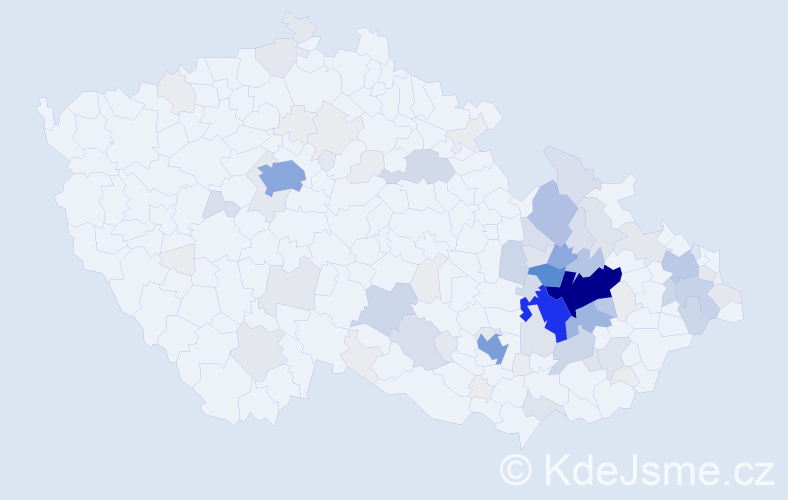 Příjmení: 'Přidal', počet výskytů 412 v celé ČR