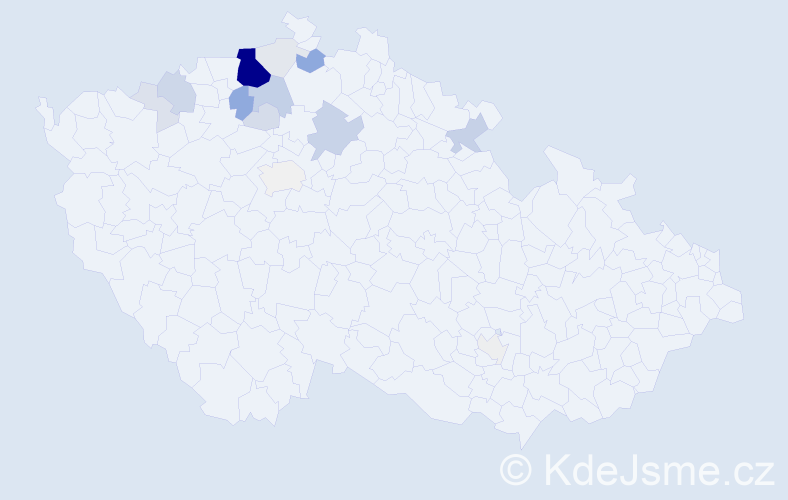 Příjmení: 'Krok', počet výskytů 76 v celé ČR