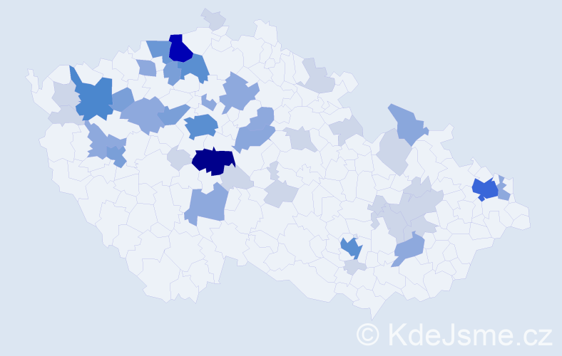 Příjmení: 'Sárközi', počet výskytů 123 v celé ČR