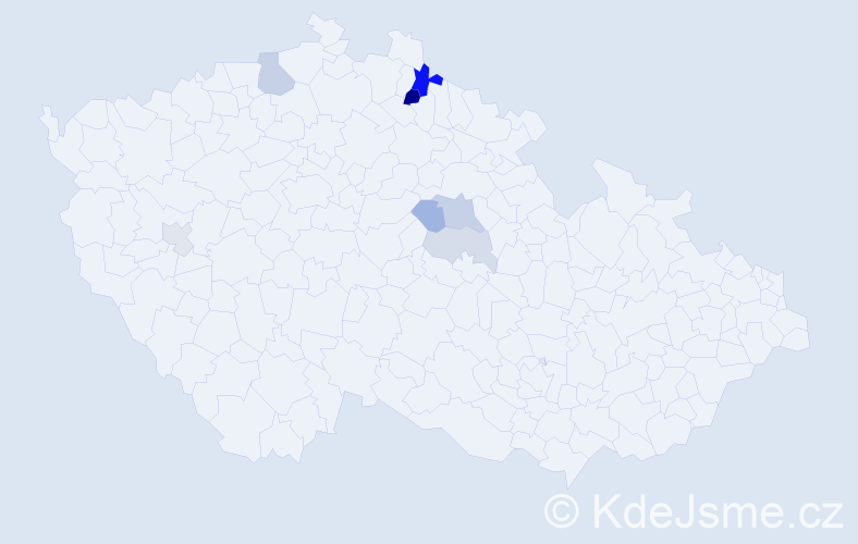 Příjmení: 'Tilerová', počet výskytů 14 v celé ČR