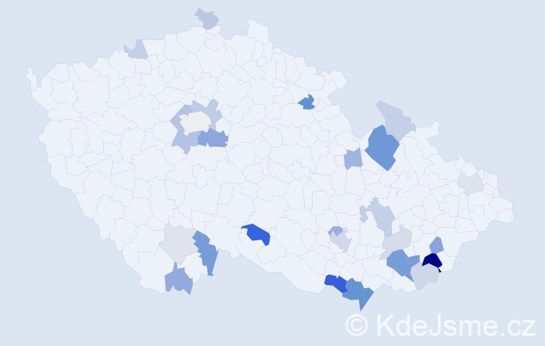 Příjmení: 'Merčáková', počet výskytů 59 v celé ČR