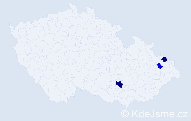 Příjmení: 'Hošická', počet výskytů 16 v celé ČR
