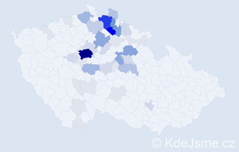 Příjmení: 'Nejedlová', počet výskytů 180 v celé ČR