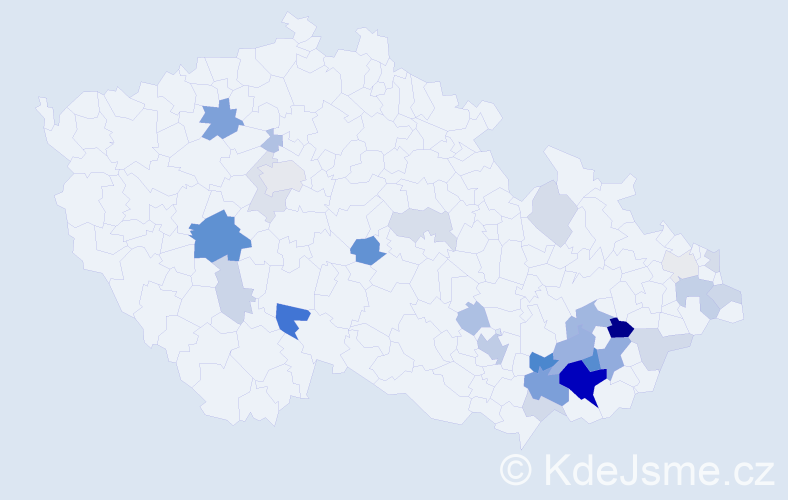 Příjmení: 'Trňáková', počet výskytů 80 v celé ČR