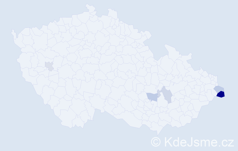 Příjmení: 'Mrazková', počet výskytů 8 v celé ČR