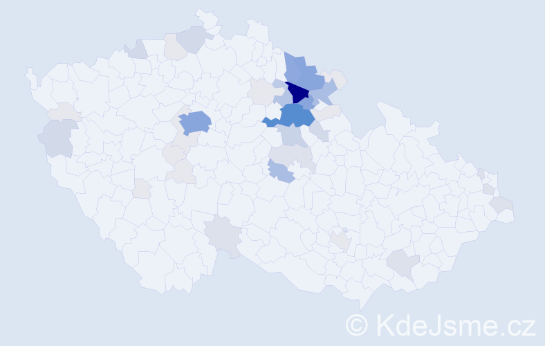 Příjmení: 'Rejl', počet výskytů 176 v celé ČR