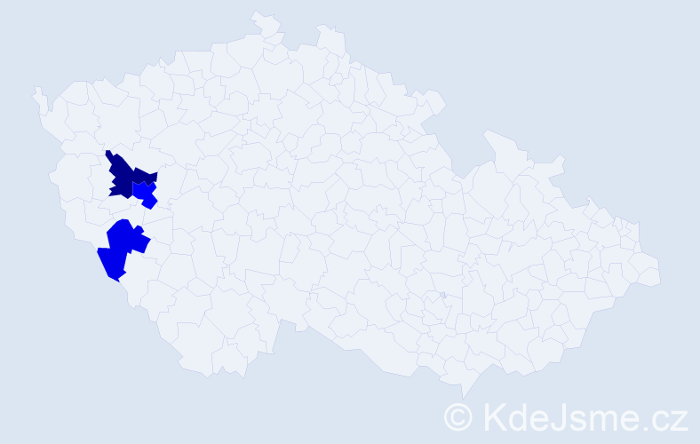 Příjmení: 'Kalounerová', počet výskytů 15 v celé ČR