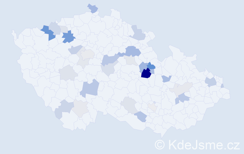 Příjmení: 'Síčová', počet výskytů 76 v celé ČR