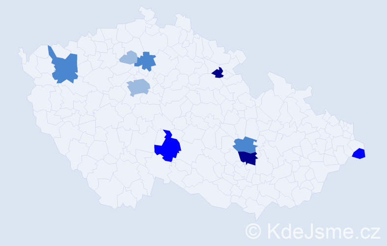 Příjmení: 'Kudri', počet výskytů 22 v celé ČR